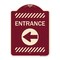 Signmission Designer Series Entrance Left Arrow, Burgundy Heavy-Gauge Aluminum Sign, 24" x 18", BU-1824-23964 A-DES-BU-1824-23964 - alternate 1
